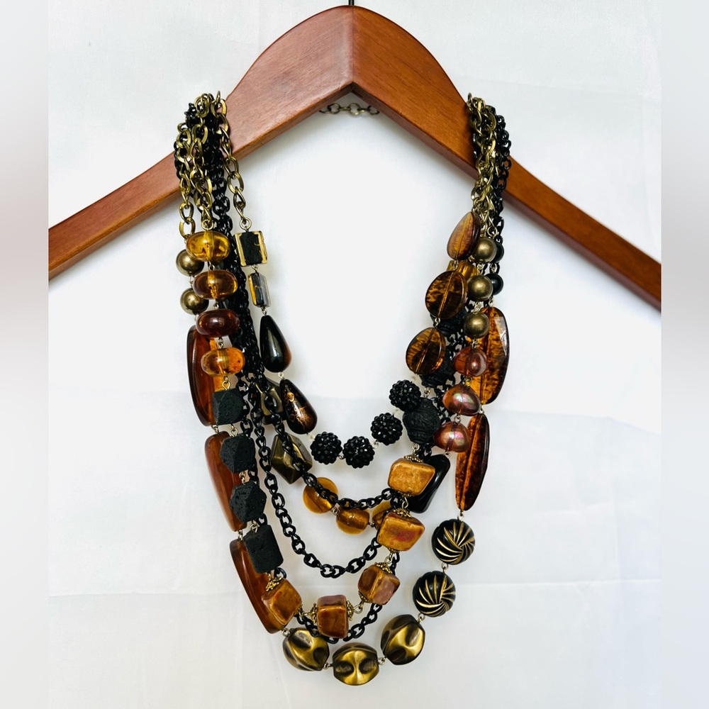 Treska | Layered Beaded Statement Necklace